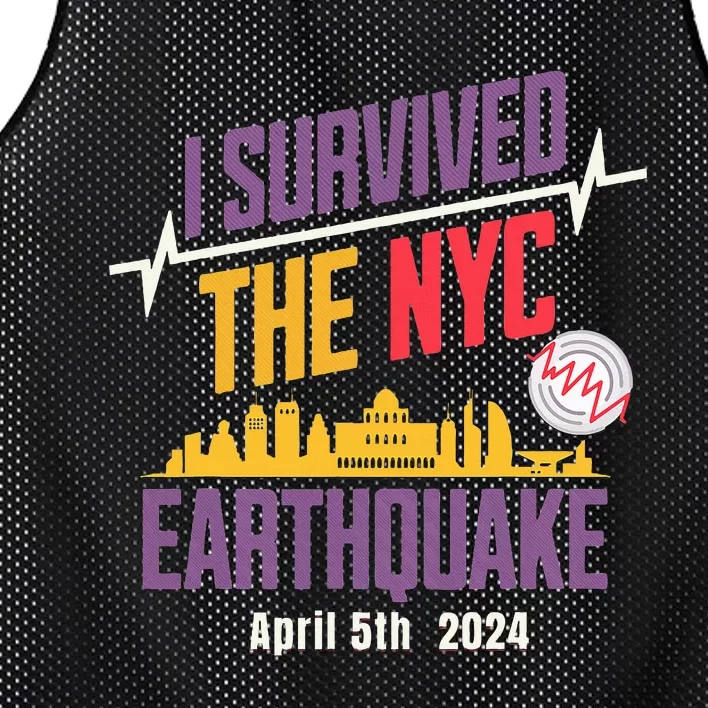 I Survived The Nyc Earthquake April 5 2024 Mesh Reversible Basketball Jersey Tank