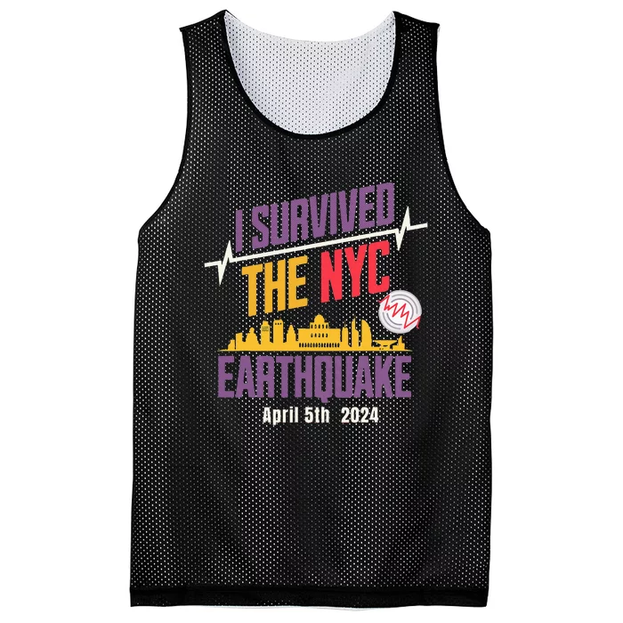 I Survived The Nyc Earthquake April 5 2024 Mesh Reversible Basketball Jersey Tank