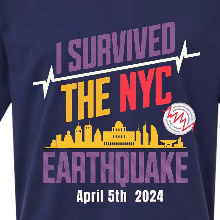 I Survived The Nyc Earthquake April 5 2024 Sueded Cloud Jersey T-Shirt