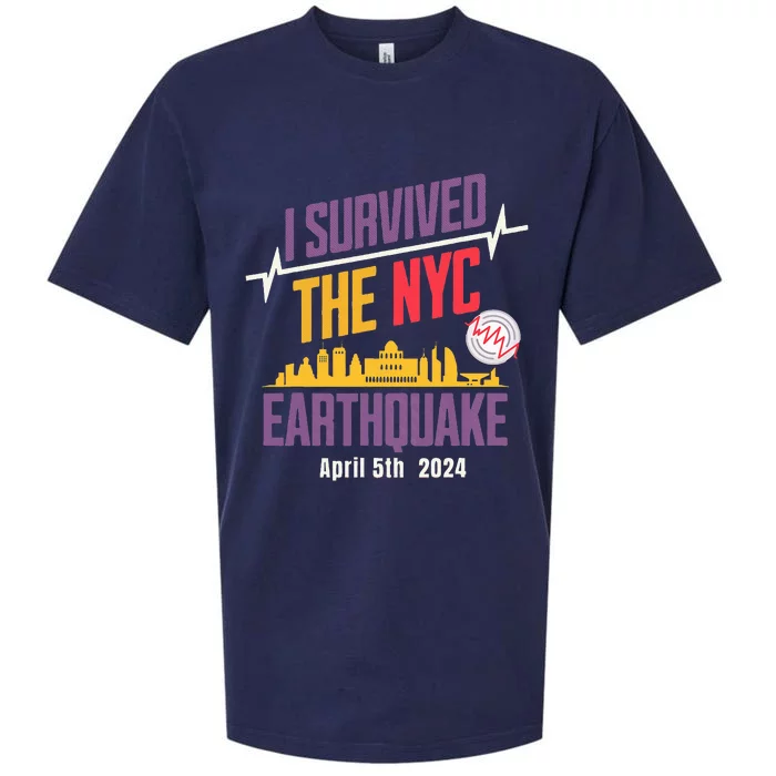 I Survived The Nyc Earthquake April 5 2024 Sueded Cloud Jersey T-Shirt