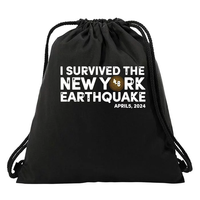 I Survived The New York Earthquake Drawstring Bag