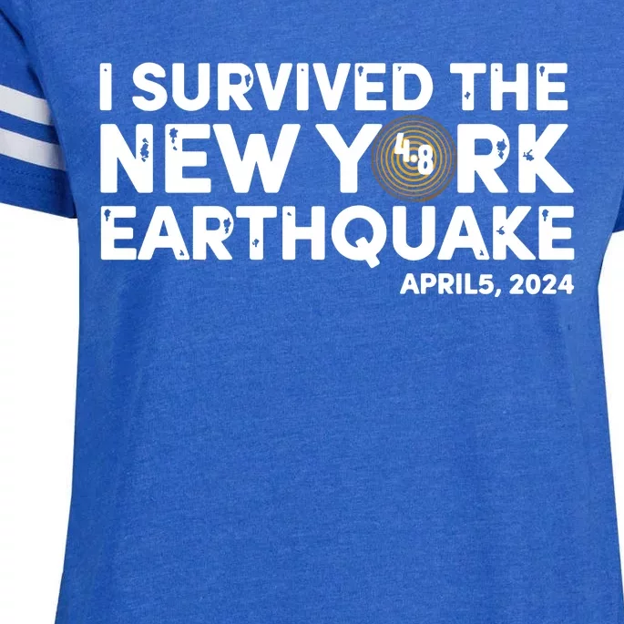 I Survived The New York Earthquake Enza Ladies Jersey Football T-Shirt