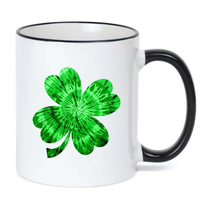 Irish Shamrock Tie Dye Happy St Patrick's Day Go Lucky Tee Black Color Changing Mug