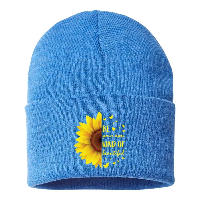 Inspirational Sayings Teen Funny Gift Cute Sunflower Cool Gift Sustainable Knit Beanie