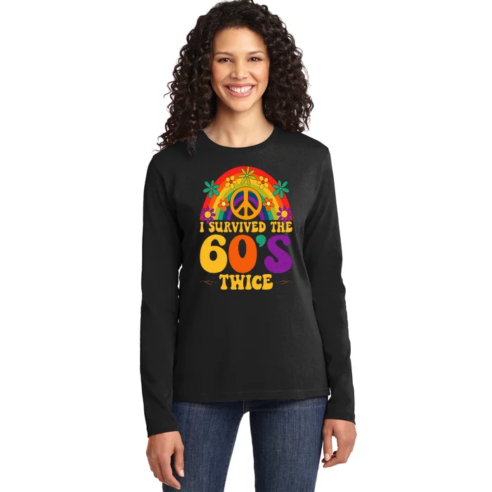 I Survived The 60s Twice Sixties 70th 70s Year Old Birthday Ladies Long Sleeve Shirt