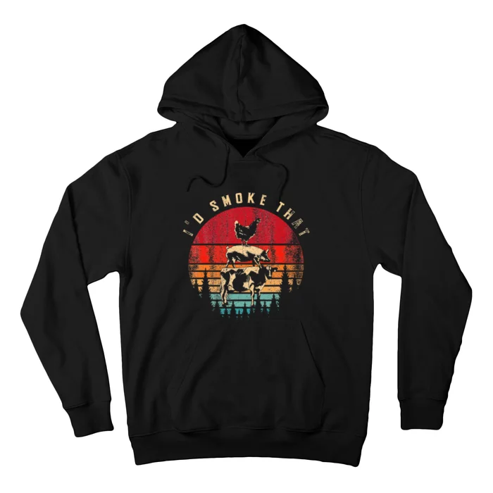 Id Smoke That Funny Smoked Meat BBQ Chef Barbecue Hoodie