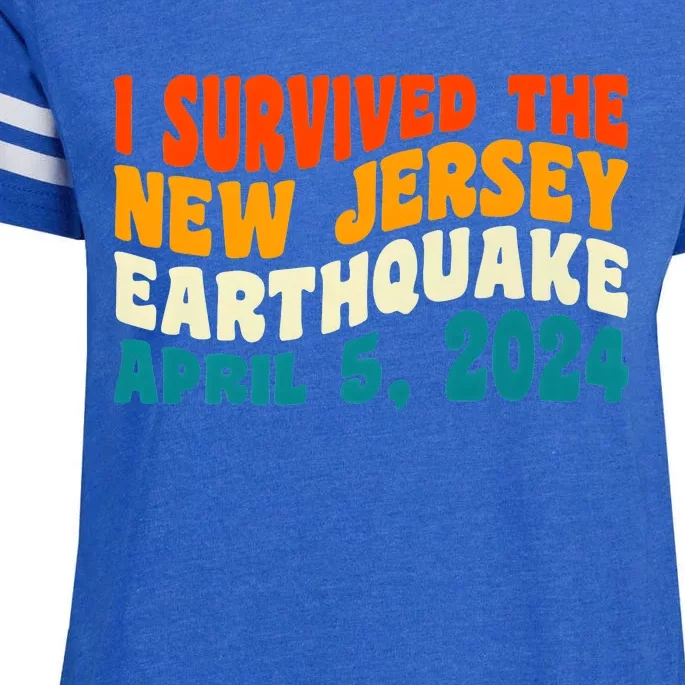 I Survived The New Jersey 4.8 Magnitude Earthquake Enza Ladies Jersey Football T-Shirt