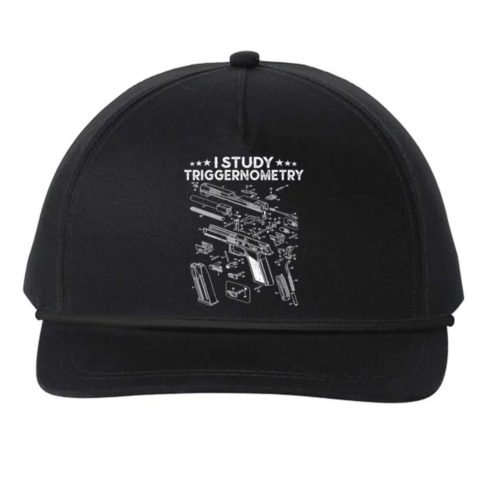 I Study Triggernometry Gun Gift Veteran Christmas Gift Snapback Five-Panel Rope Hat