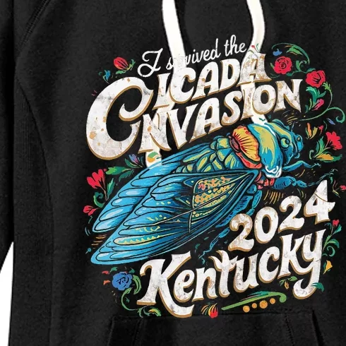 I Survived The Cicada Invasion Brood Xix Xiii Kentucky 2024 Women's Fleece Hoodie