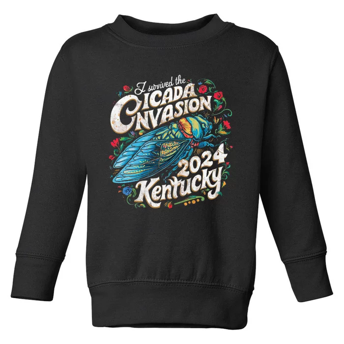 I Survived The Cicada Invasion Brood Xix Xiii Kentucky 2024 Toddler Sweatshirt