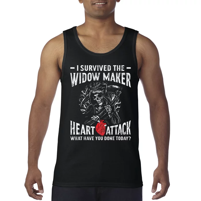 I Survived The Widow Maker Heart Attack Heart Disease Tank Top