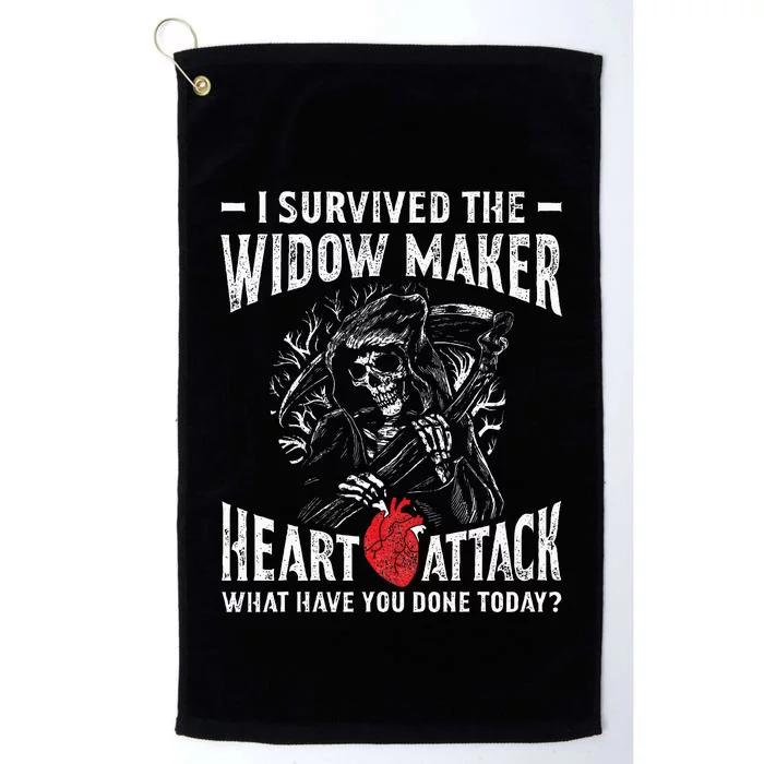 I Survived The Widow Maker Heart Attack Heart Disease Platinum Collection Golf Towel