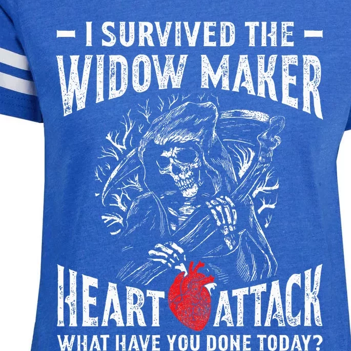 I Survived The Widow Maker Heart Attack Heart Disease Enza Ladies Jersey Football T-Shirt