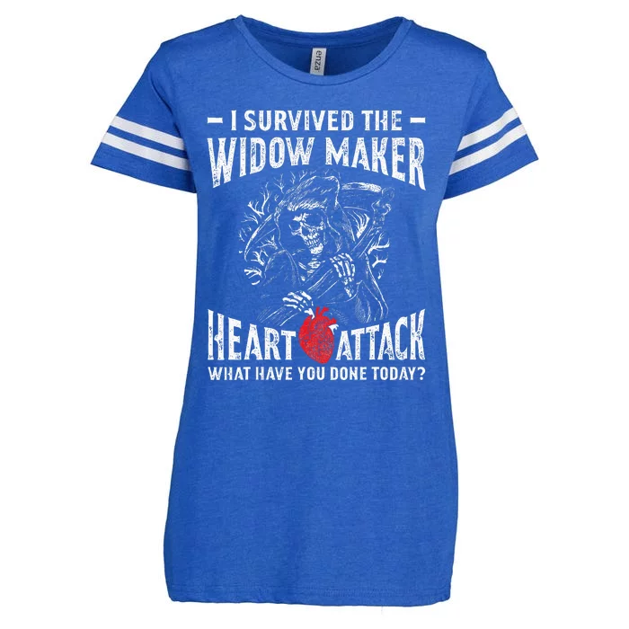 I Survived The Widow Maker Heart Attack Heart Disease Enza Ladies Jersey Football T-Shirt