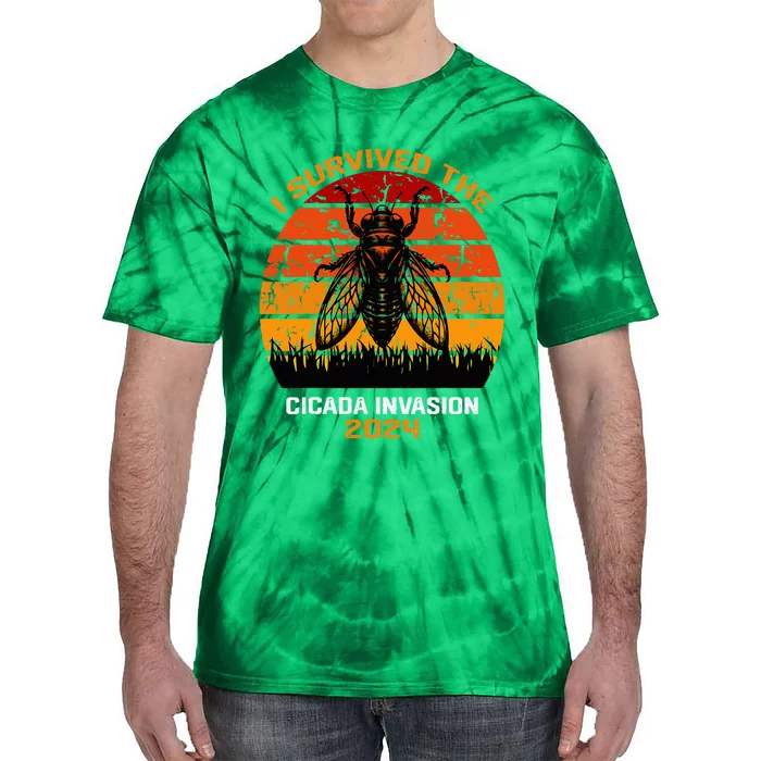 I Survived The Cicada Invasion Funny Cicadas 2024 Lover Tie-Dye T-Shirt