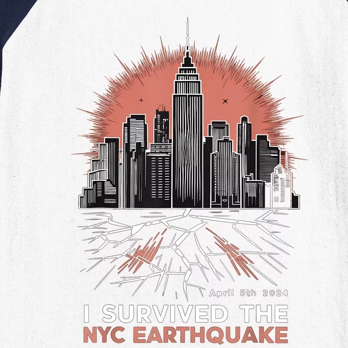 I Survived The Nyc Earthquake Baseball Sleeve Shirt