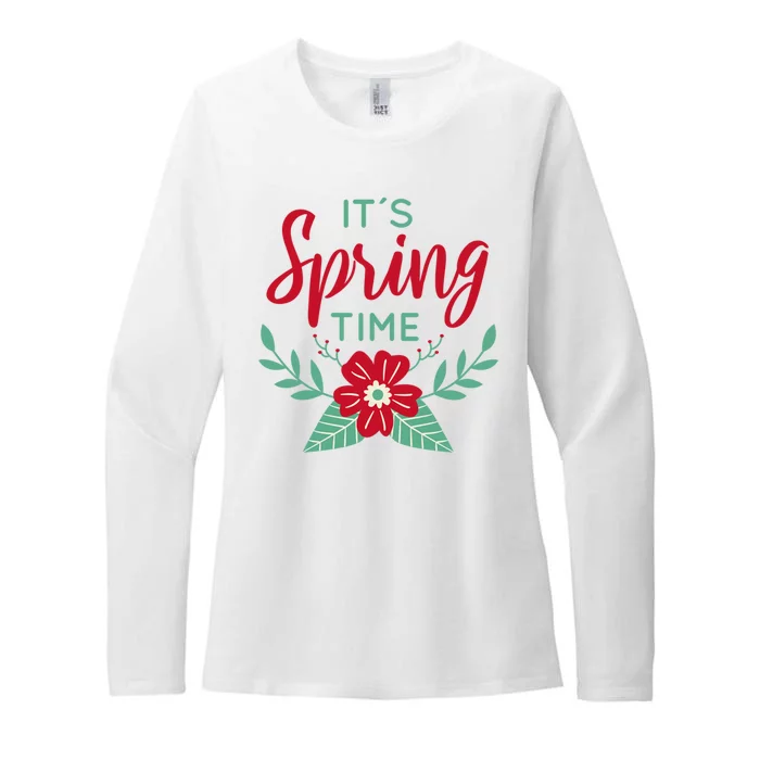 It's Spring Time Flower Womens CVC Long Sleeve Shirt