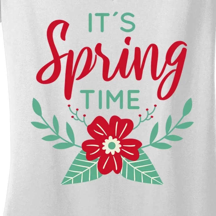 It's Spring Time Flower Women's V-Neck T-Shirt