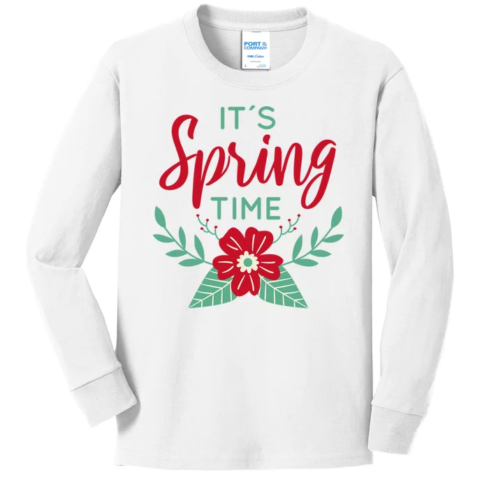 It's Spring Time Flower Kids Long Sleeve Shirt