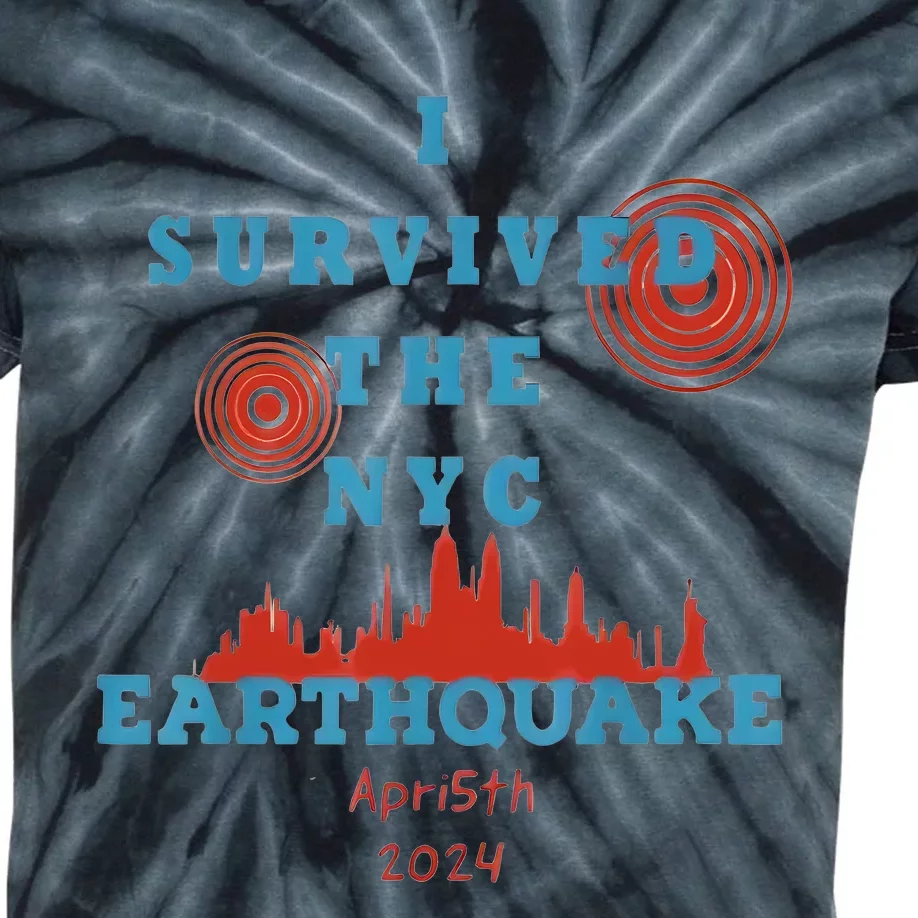 I Survived The Nyc Earthquake Kids Tie-Dye T-Shirt