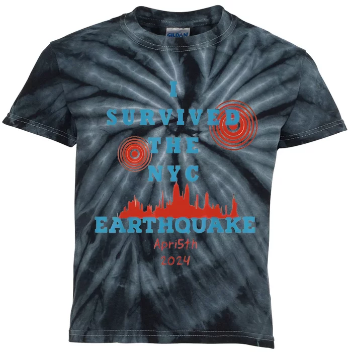 I Survived The Nyc Earthquake Kids Tie-Dye T-Shirt