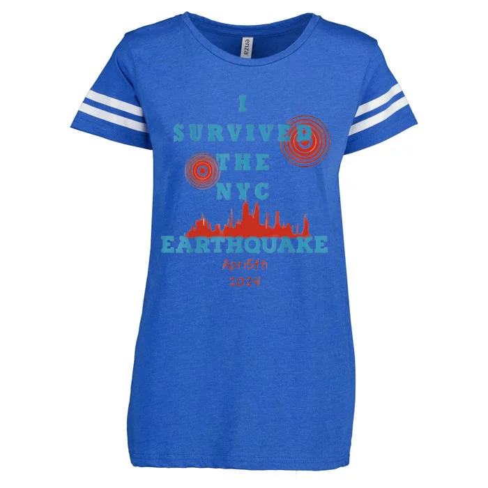 I Survived The Nyc Earthquake Enza Ladies Jersey Football T-Shirt