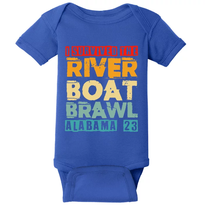 I Survived The Riverboat Brawl Alabama Funny Montgomery AL Baby Bodysuit