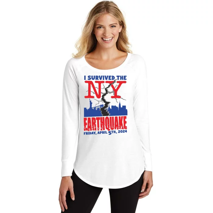 I Survived The Nyc Earthquake 2024 Women's Perfect Tri Tunic Long Sleeve Shirt