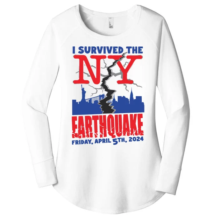 I Survived The Nyc Earthquake 2024 Women's Perfect Tri Tunic Long Sleeve Shirt