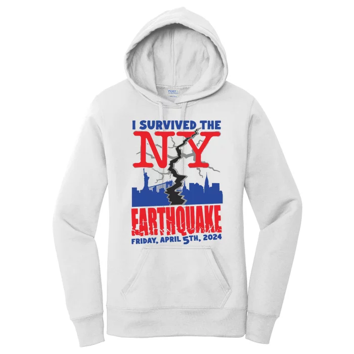 I Survived The Nyc Earthquake 2024 Women's Pullover Hoodie