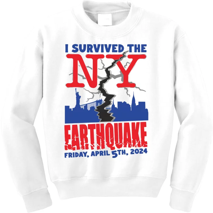 I Survived The Nyc Earthquake 2024 Kids Sweatshirt