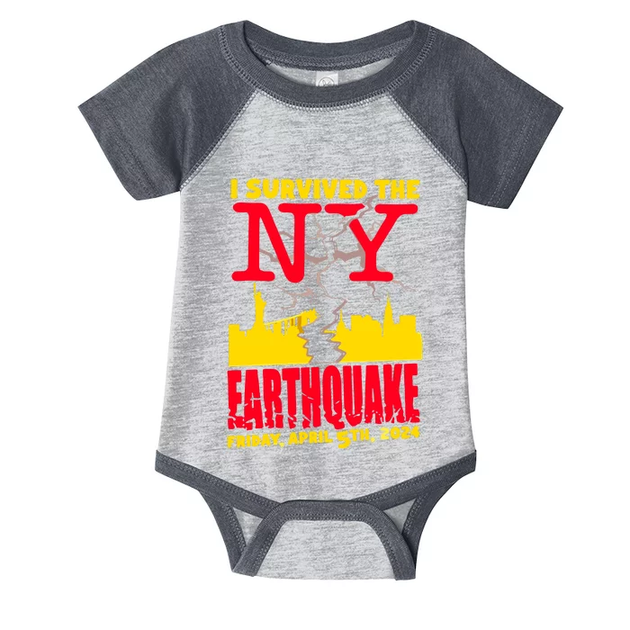 I Survived The Nyc Earthquake 2024 Infant Baby Jersey Bodysuit