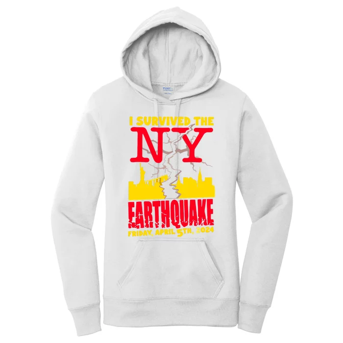 I Survived The Nyc Earthquake 2024 Women's Pullover Hoodie