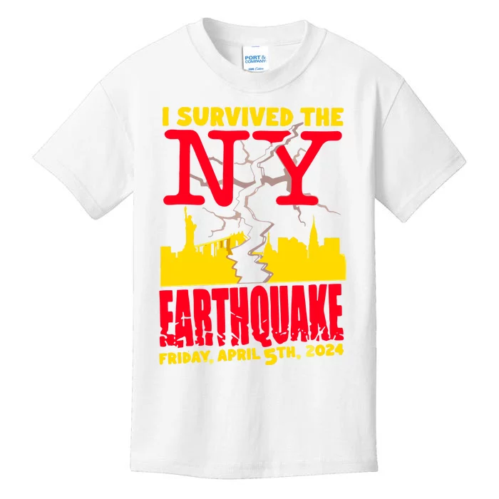 I Survived The Nyc Earthquake 2024 Kids T-Shirt