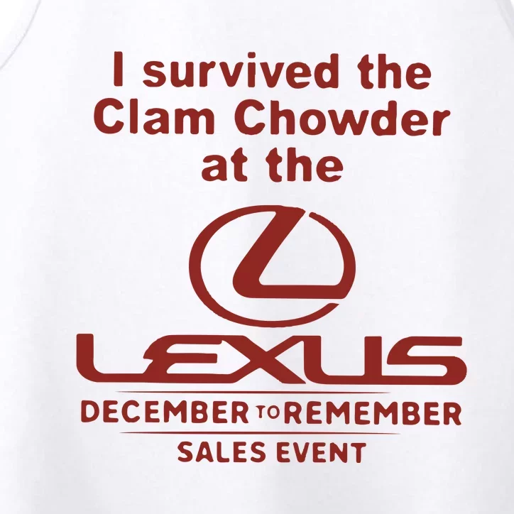 I Survived The Clam Chowder At The Lexus December To Remember Sales Event Performance Tank