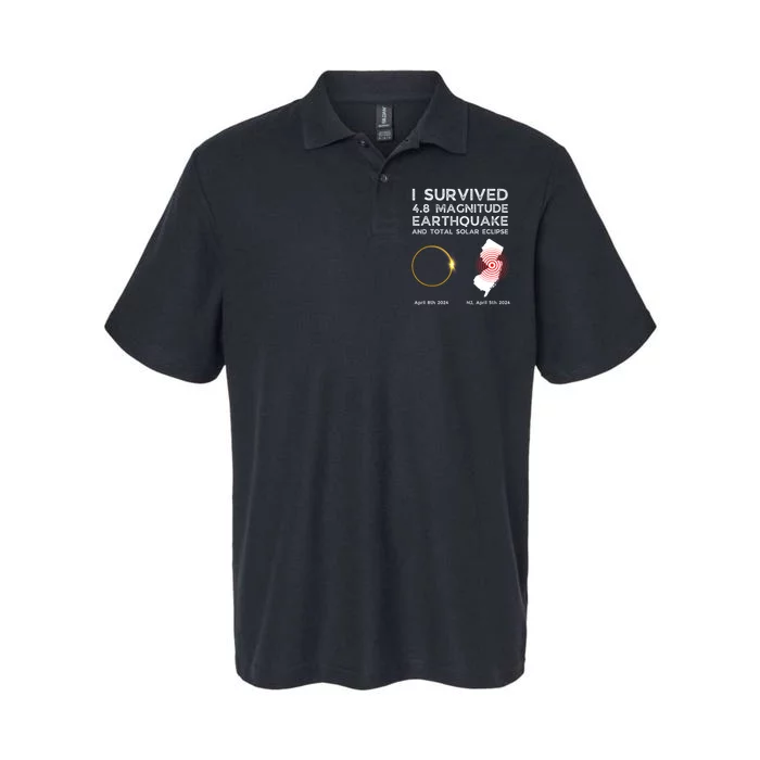 I Survived The Nj Earthquake And The Total Solar Eclipse Softstyle Adult Sport Polo