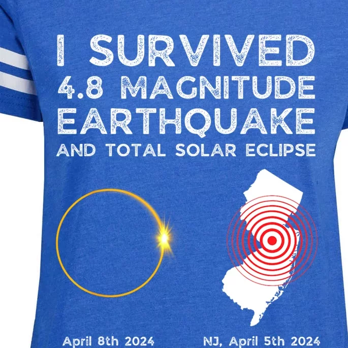 I Survived The Nj Earthquake And The Total Solar Eclipse Enza Ladies Jersey Football T-Shirt