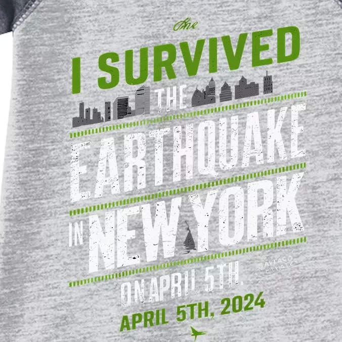 I Survived The New York Earthquake April 5th 2024 Infant Baby Jersey Bodysuit