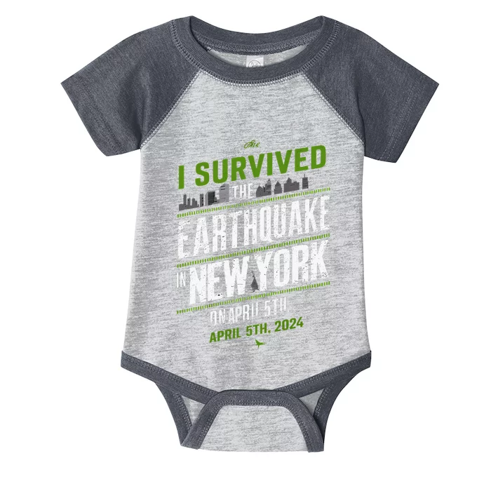 I Survived The New York Earthquake April 5th 2024 Infant Baby Jersey Bodysuit