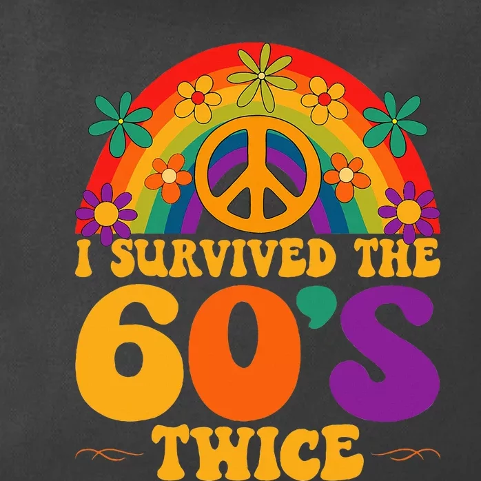 I Survived The 60s Twice Sixties 70th 70s Year Old Birthday Zip Tote Bag