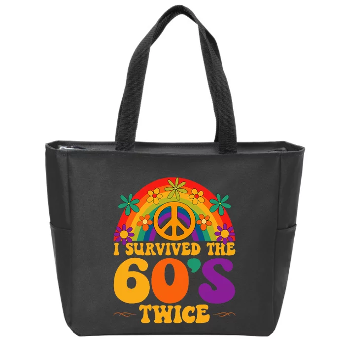 I Survived The 60s Twice Sixties 70th 70s Year Old Birthday Zip Tote Bag