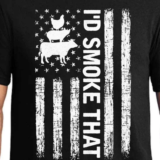 Id Smoke That Smoker Dad Gift Funny Barbecue Retro Grilling Pajama Set