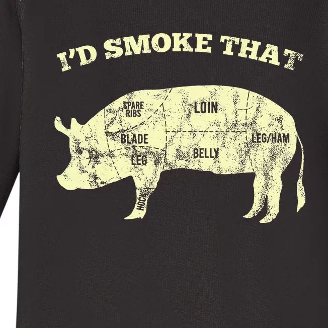 Id Smoke That Pig For A Culinary Student Baby Long Sleeve Bodysuit