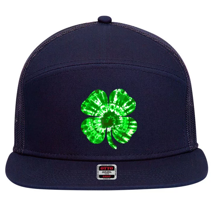 Irish Shamrock Tie Dye Happy St PatrickS Day Go Lucky Gift 7 Panel Mesh Trucker Snapback Hat