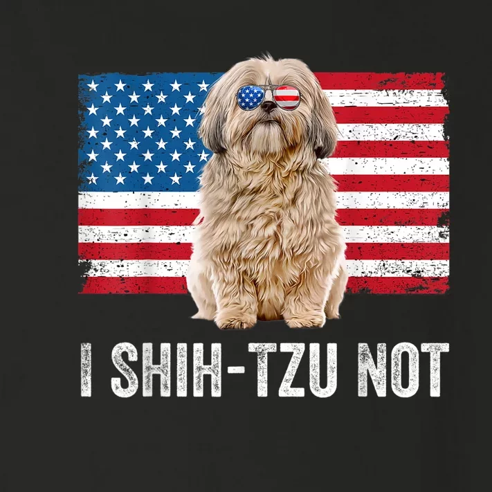 I Shih Tzu Not American Flag Dog Lover Owner Shih Tzu Funny Toddler Long Sleeve Shirt