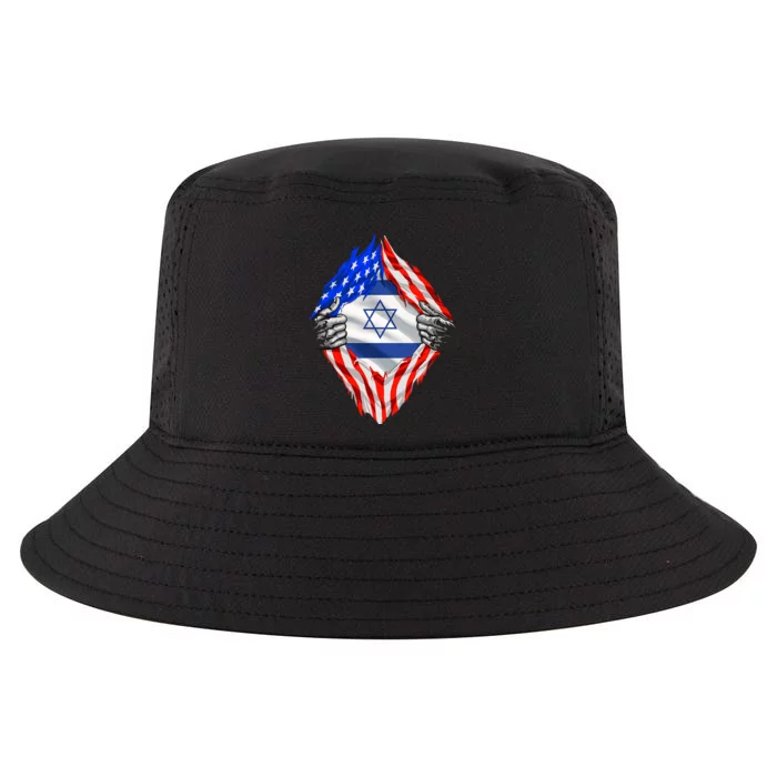 Israel Strong Usa Israel Flag American Israeli Roots Jewish Cool Comfort Performance Bucket Hat