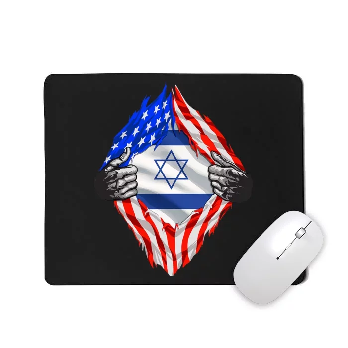 Israel Strong Usa Israel Flag American Israeli Roots Jewish Mousepad