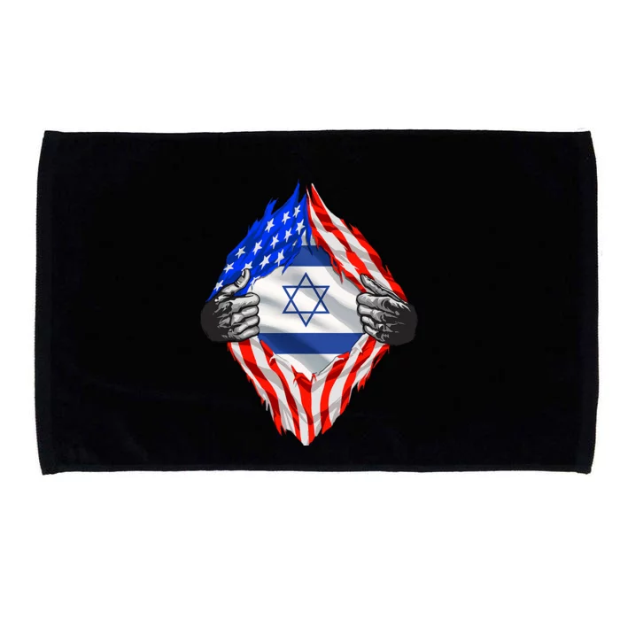 Israel Strong Usa Israel Flag American Israeli Roots Jewish Microfiber Hand Towel