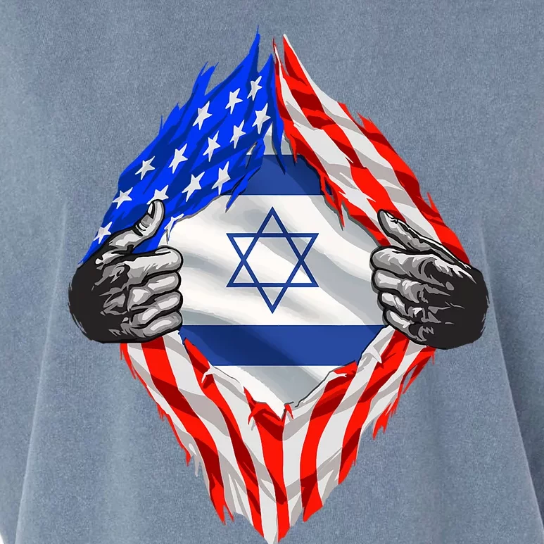 Israel Strong Usa Israel Flag American Israeli Roots Jewish Garment-Dyed Women's Muscle Tee