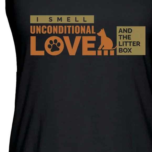 I Smell Unconditional Love And The Litter Box Ladies Essential Flowy Tank